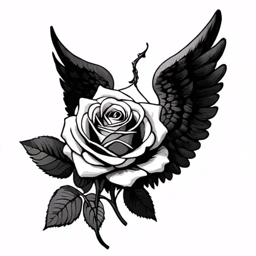 Rose With Angel Wings
