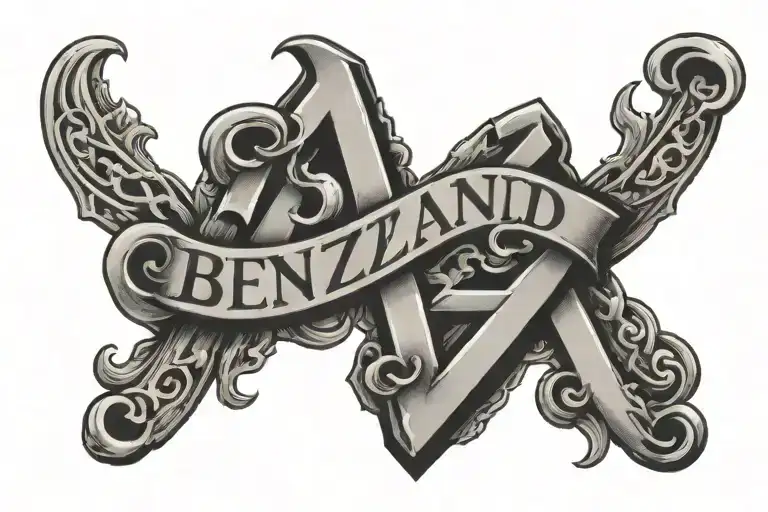 Ben Z Band Letters Old English