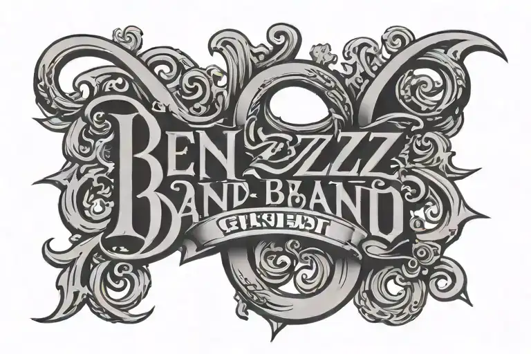 Ben Z Band Letters Old English Gothic