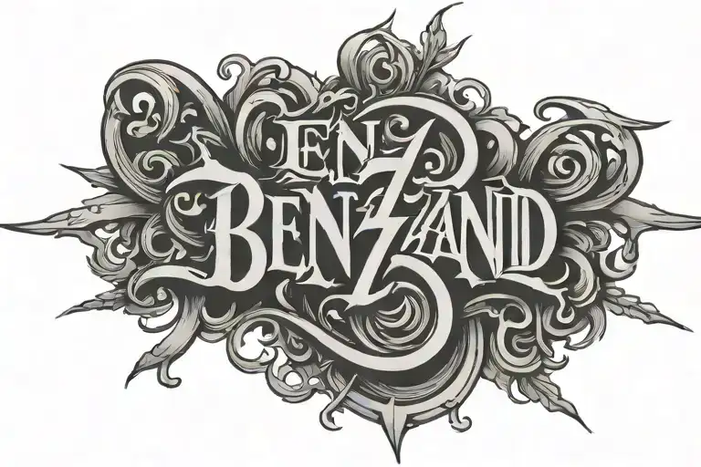 Ben Z Band Letters Old English Gothic