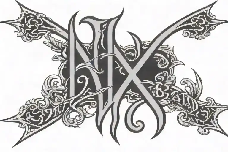 Ben Z Band Letters Old English Gothic