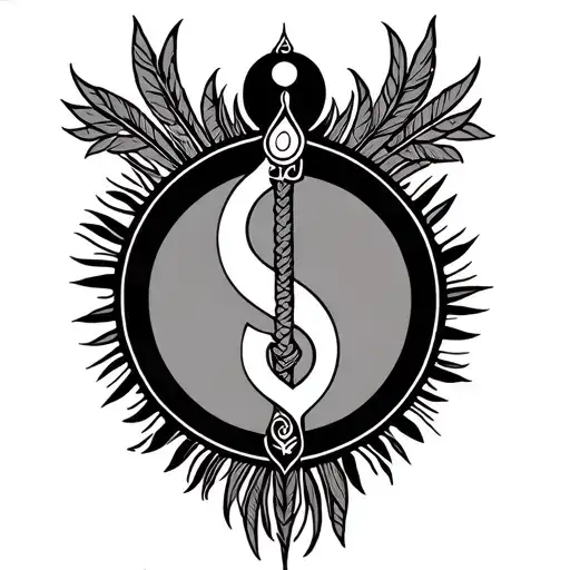 Aquarius Sign With Maratha Culture Weaving Elements Like Flag