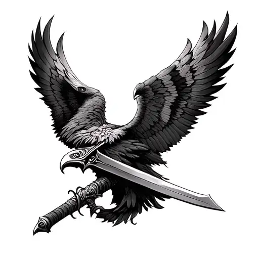 Genghis Khan Tattoo Eagle Sword