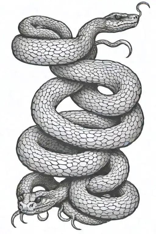 A Snake Appearing To Go Through In And Out Of The Skin