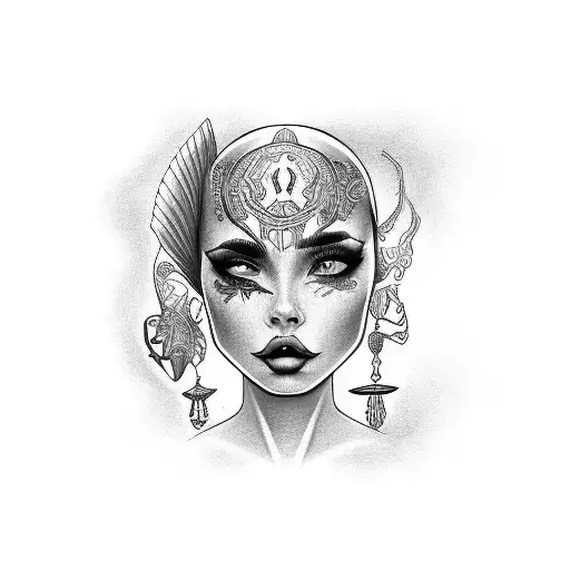 Chicano Style Aquarius Woman