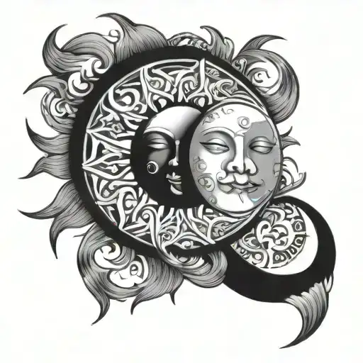 Sun And Moon Merging Together
