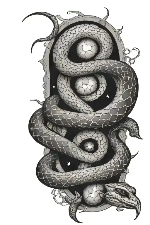 Snake And Moon Phases Spine