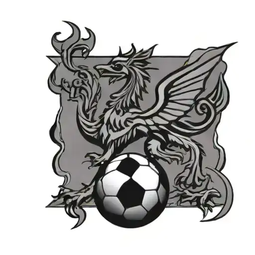 Football With Wales Flag Wrapped And Man Utd