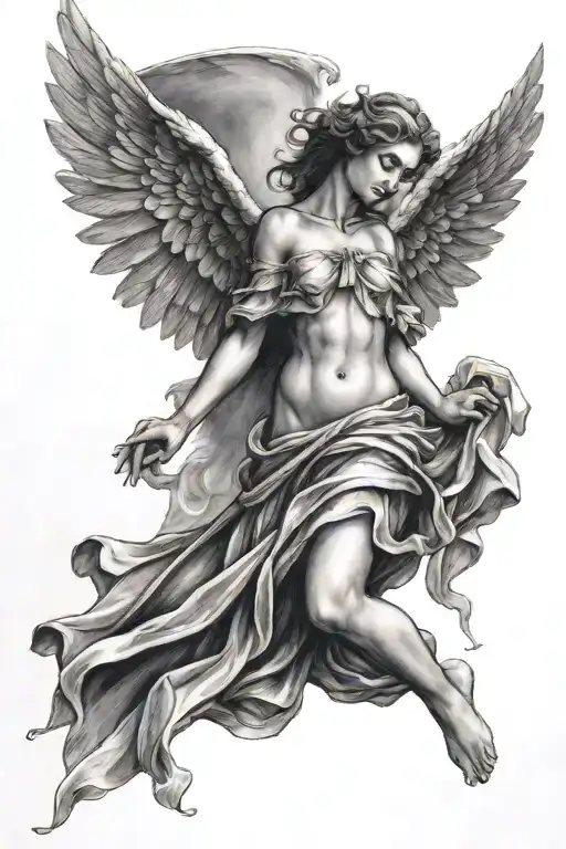 Angel With Wings Spread