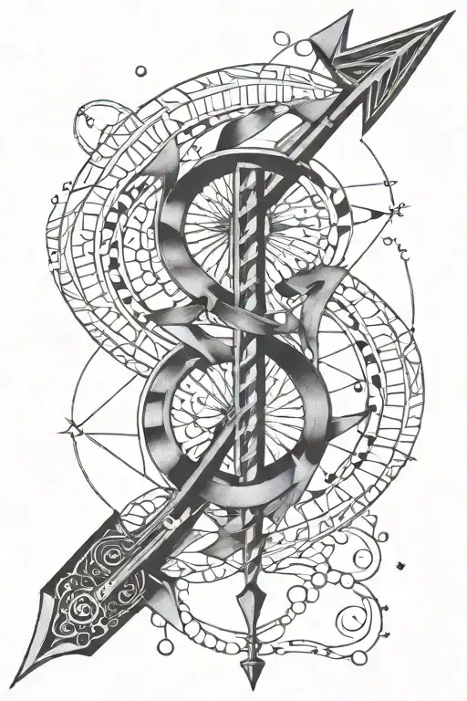 Arrow And Dna Helix Wrapping Around The Arrow