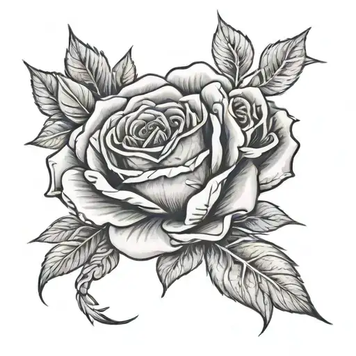 Roman Numerals And Rose Wrapped