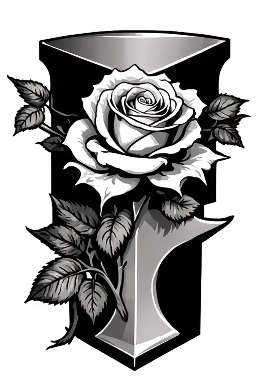 Rose Growing Up An Anvil