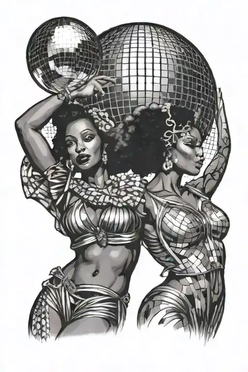 Disco Ball And African American Dancer Under