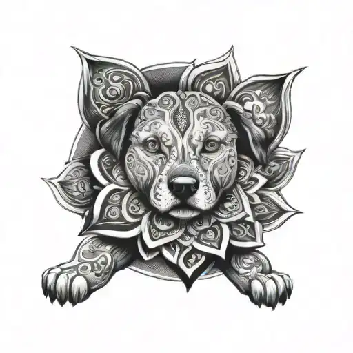 Mandala Design With Dog Paste Under Chest