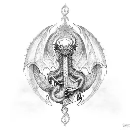 Dragon With Nordic Patterns