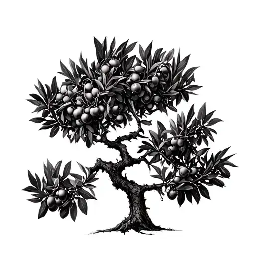 Tattoo Of An Entire Olive Tree