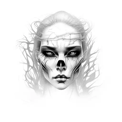 Horror Realism Female Face