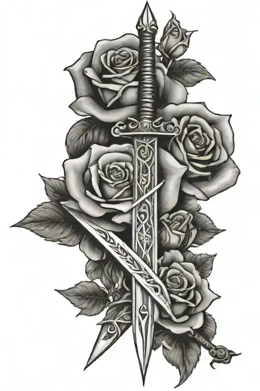 Sword And Two Roses