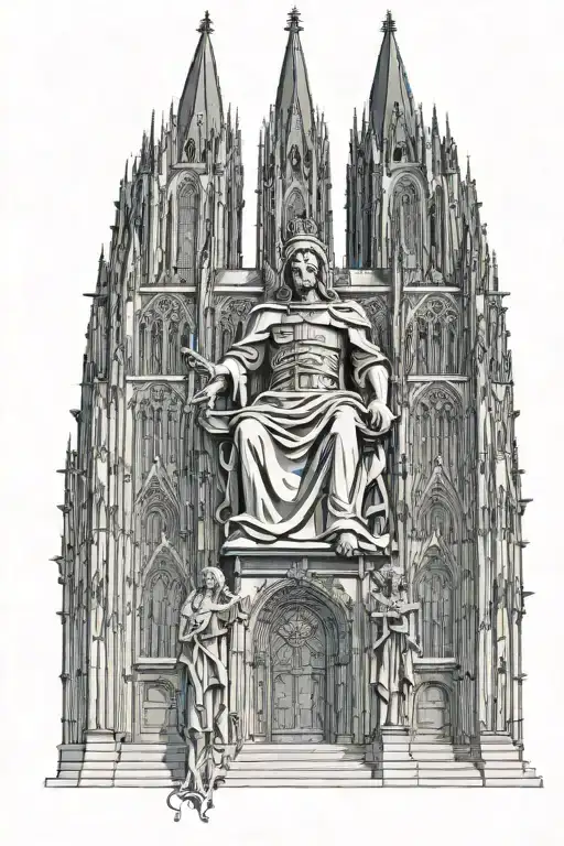 Cologne Cathedral With The Angel Of Death Azrael As The Main Focus