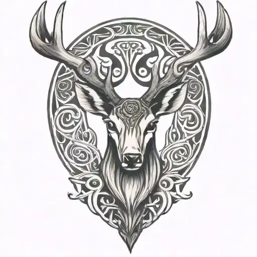 Celtic Deer Head