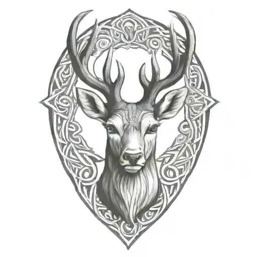 Celtic Deer Head