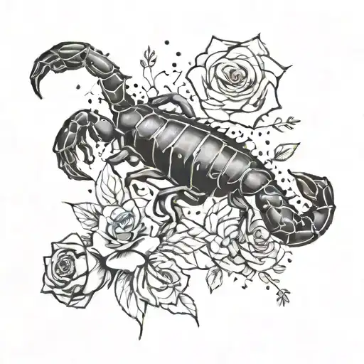 Scorpio Constellation With Rose Growing
