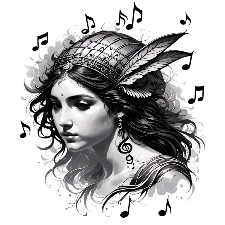 Athena Music Notes Floating