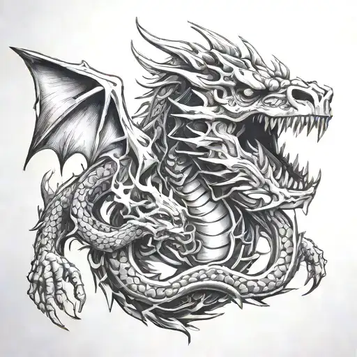 Skull Fire Fighting Dragon