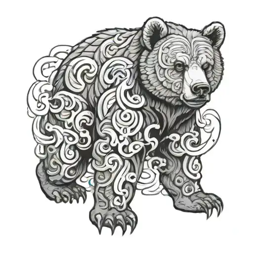 Bear With Smoke Japanese Style