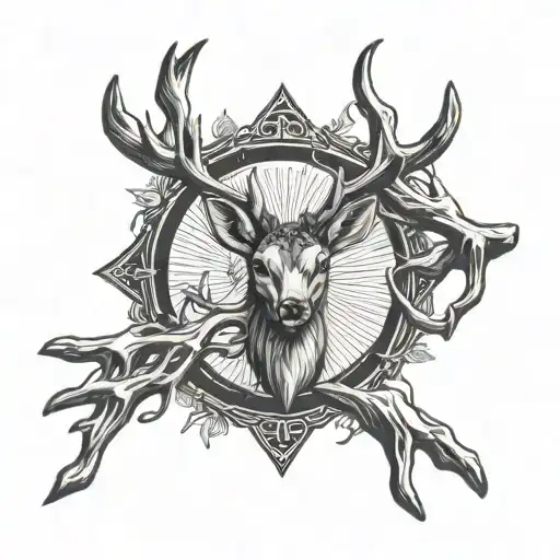 Jesus Cross With Deer Antlers