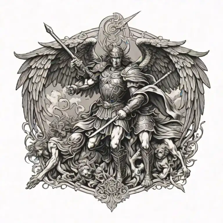 Saint Michael Fighting Satan