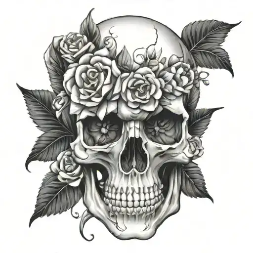 Skull With Flowers