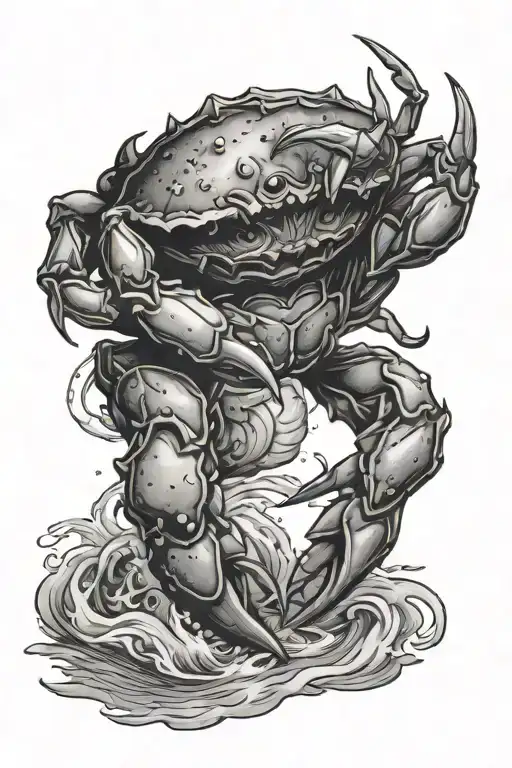 Monster Crab Coming Out Of Water