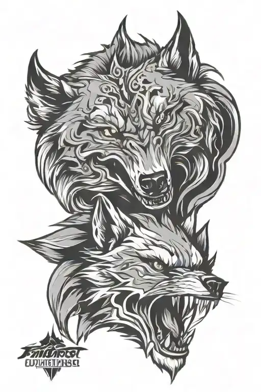 Skulls And Wolf