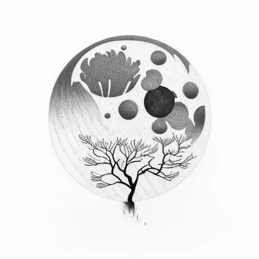 Landscape With Moon And Calendulas