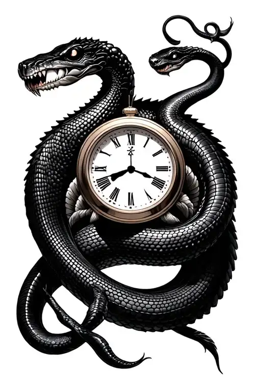 Cobra And A Clock Sleeve