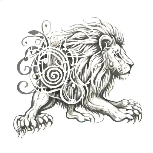 Lion With Music Notes
