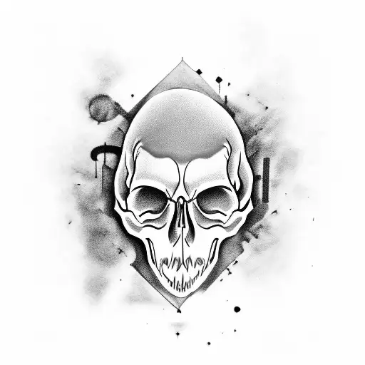 Music Notes Forming A Ghostly Skull