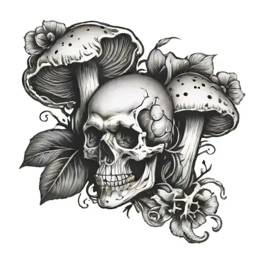 Mushrooms Growing Out Of Skull