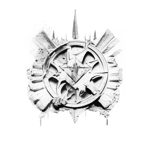 A Broken Logo Of The Roman Empire