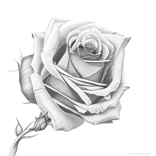 A Realistic Black And Grey Butterfly Resting On A Blooming Black Rose