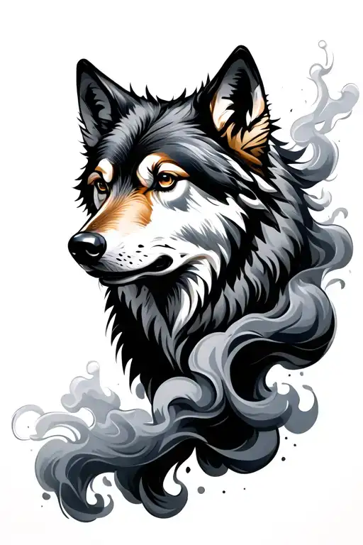 Wolf And Smoke Rising