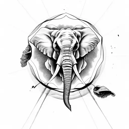 Elephant Skull With Poppies