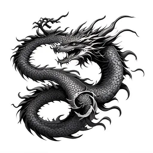 Chest Tattoo Japanese Dragon