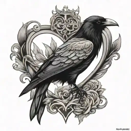 Raven And Heart Intertwined