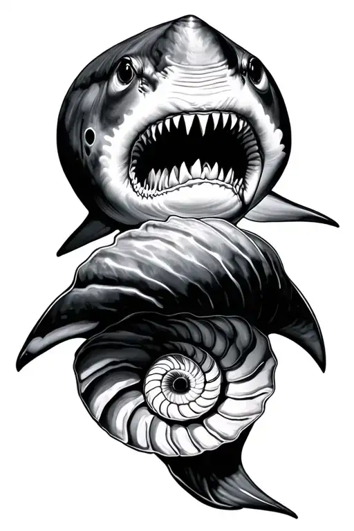 Shark With Nautilus Shell