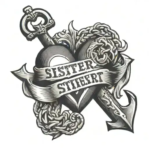 Heart And Anchor With The Word Sisterheart