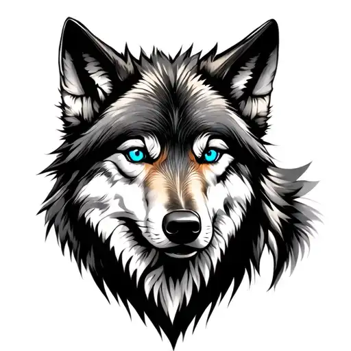 Wolf With Blue Eyes