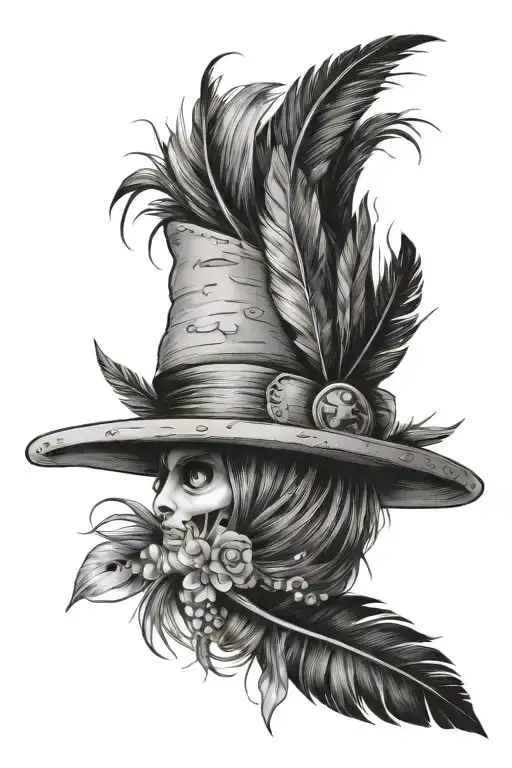 Feather Falling On A Straw Hat From One Piece