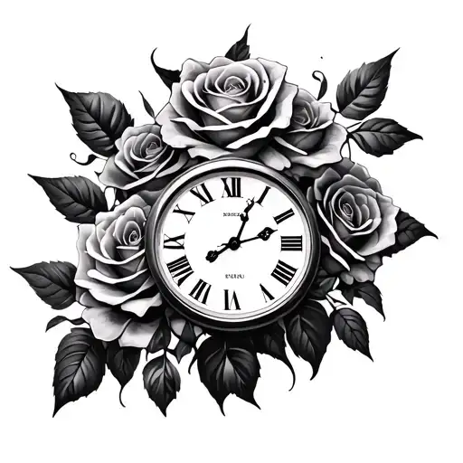 Roses With Clock